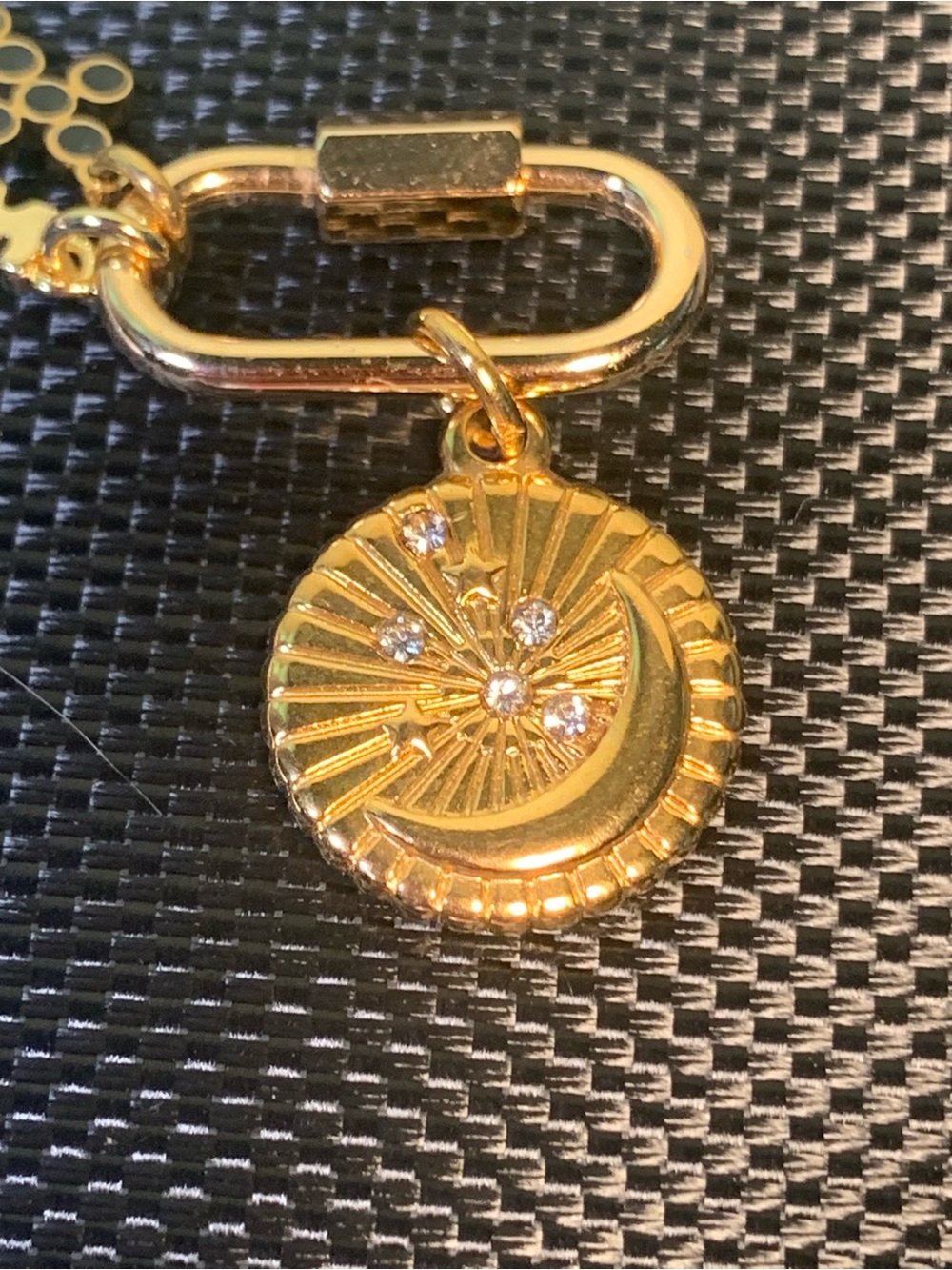 Gold-Tone Crystal Disc Charm - Picture 2 of 6